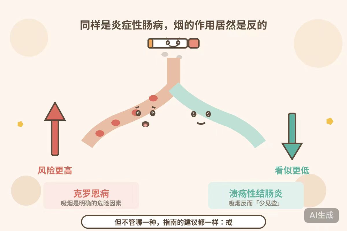吸烟对克罗恩病与溃疡性结肠炎的相反作用